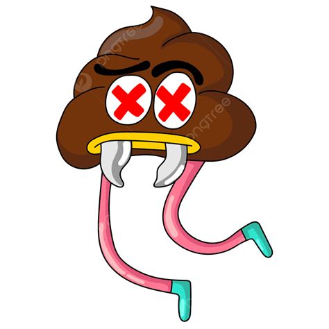 Cartoon Poop Clipart Transparent Background, Cartoon Poop With Big Sticking Canines And Long ...