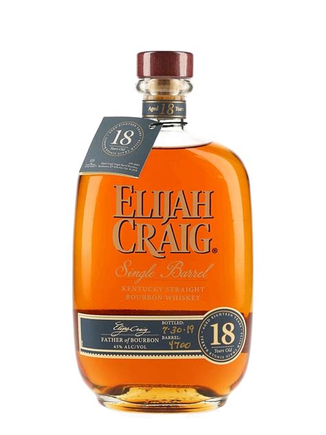 Elijah Craig 18 Year Old Single Barrel Bourbon - Lot 168689 - Buy/Sell ...