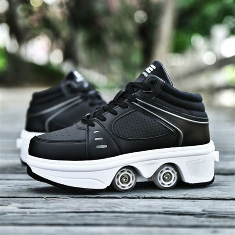 Kick Speed™ Roller Skate Shoes BLACK Edition MID 7-LED ...