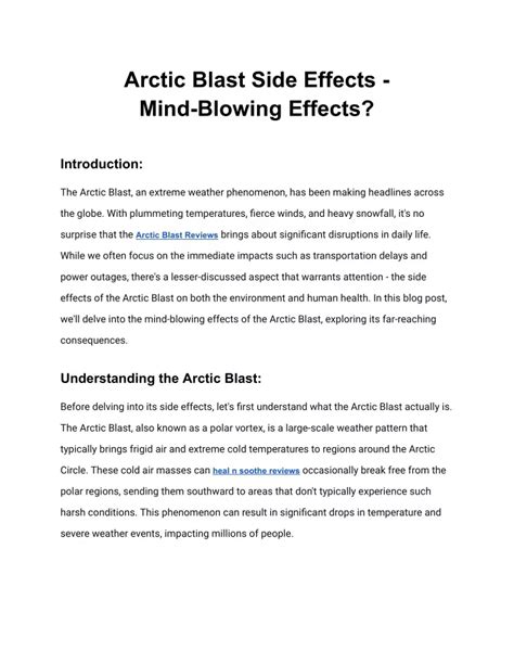 PPT - Arctic Blast Side Effects - Mind-Blowing Effects? PowerPoint ...