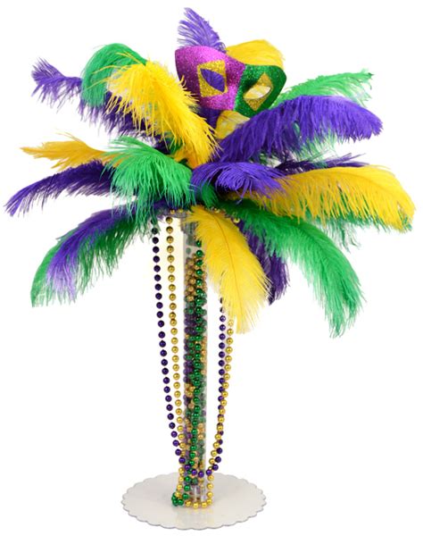 DIY Mardi Gras Feather Tree Centerpiece