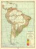 Historic Map : 1917 Population Map of South America : Vintage Wall Art - Historic Pictoric