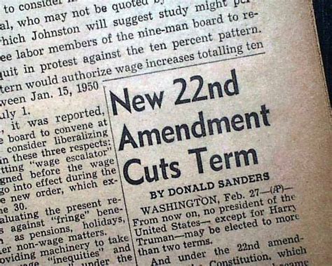 22nd Amendment... presidential term... - RareNewspapers.com