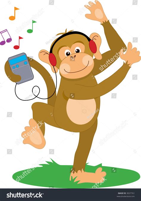 Monkey Dancing Stock Vector Illustration 3027761 : Shutterstock