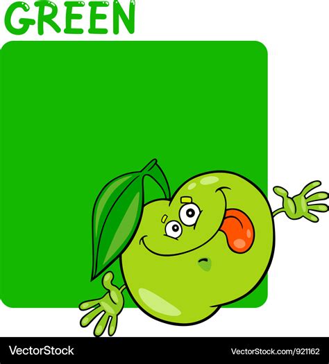 Color green and apple cartoon Royalty Free Vector Image