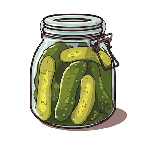 Dill Pickle Clipart Glass Jar Filled With Pickles Cartoon Vector, Cartoon Clipart, Jar Clipart ...