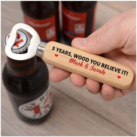 PERSONALISED 5th Wedding Anniversary Gifts for Husband - 5 Years Wood You Believe It Anniversary ...