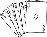 Poker Coloring Pages Drawing Table Cards Chips Game Doodle Card  sketch template