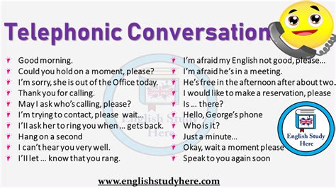 Telephonic Conversation - English Study Here