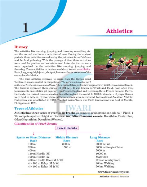 What is Athletics, Sports under Athletics, Events and Competition.