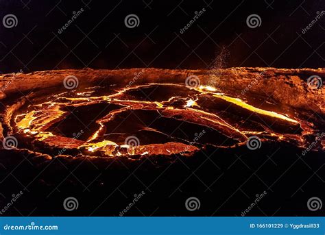 Lava Lake on Erta Ale Volcano Stock Image - Image of landscape, fire ...