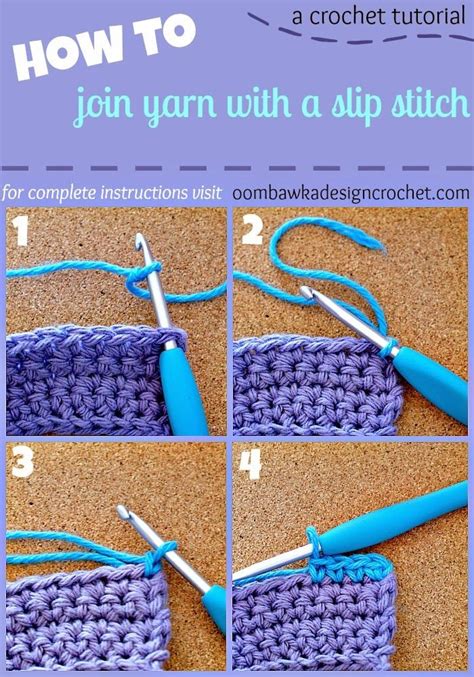 Using a slip stitch is a very easy way to join new yarn to your crochet ...