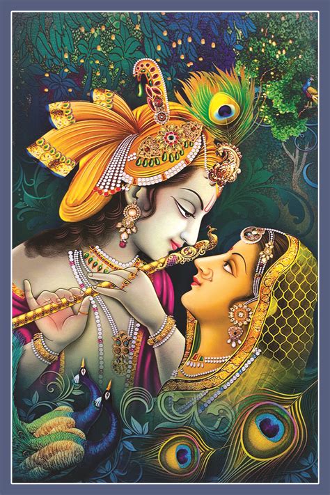 Buy Radha Krishna Beautiful Wallpaper Sticker (12 X 18 Inch) Navy Blue ...