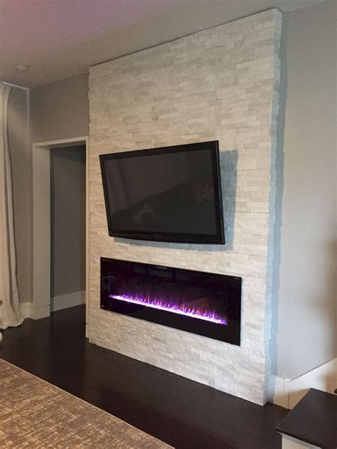 Wall Mounted Electric Fireplace Ideas With Tv Above