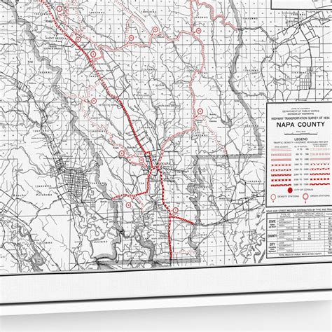 Napa County Map Napa Framed Canvas Art Napa Art Print Napa | Etsy