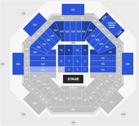 Sobeys Stadium Seating Plan with Seat Numbers, Sobeys Stadium Seat Map