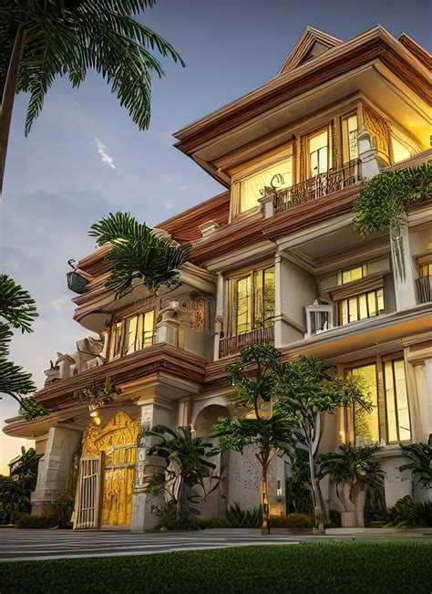 Fictional Mansion in Taguig City, Taguig, Philippines. Stock Illustration - Illustration of ...