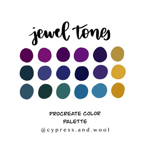 Jewel Tones Procreate Color Palette Color Swatches iPad | Etsy | Jewel tone color palette, Jewel ...