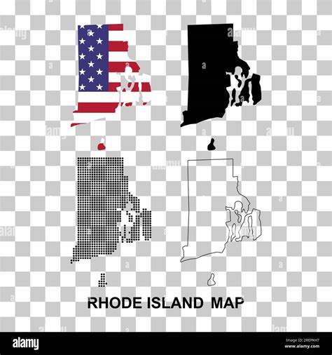 Set of Rhode island map, united states of america. Flat concept symbol vector illustration Stock ...