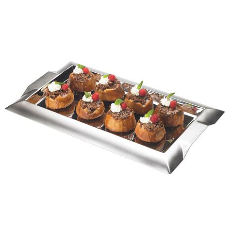 Vollrath 82094 Rectangular Stainless Steel Serving Tray with Handles ...