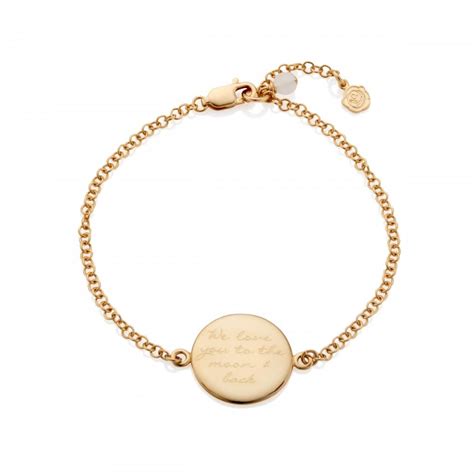 Personalised Gold Engraved Disc Bracelet | Under the Rose