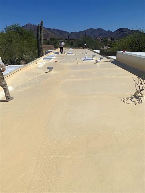 Scottsdale Roof Installation of a Seamless Foam Roof by MSW