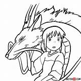 Ghibli Chihiro Away Spirited Coloriage Miyazaki Imprimer Hayao Colorier  sketch template