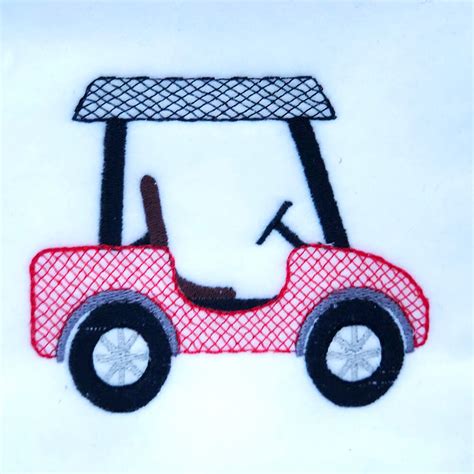 Golf cart embroidery design - Machine Embroidery Geek