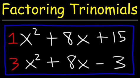 Factoring Trinomials The Easy Fast Way - YouTube