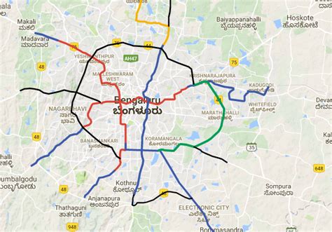 Bangalore Metro Map Phase 3 - Spain Map