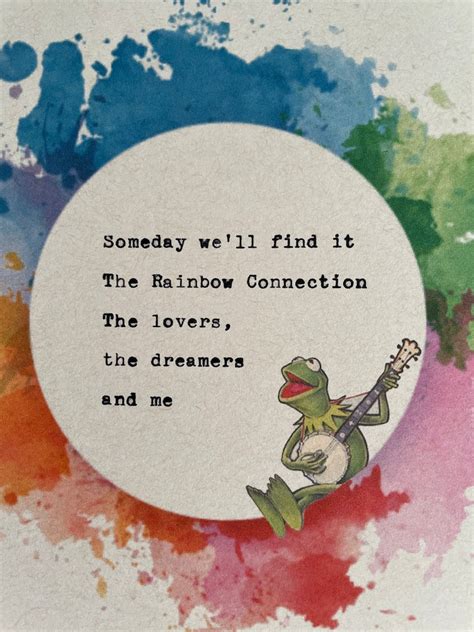 PRINT Kermit Rainbow Connection Song Lyrics the Muppet Movie - Etsy