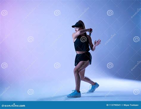 Young Tennis Player is Making Forehand Shot. Stock Image - Image of ...