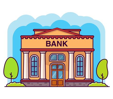 Bank building with columns. Flat cartoon style vector illustration.Government building.Financial ...