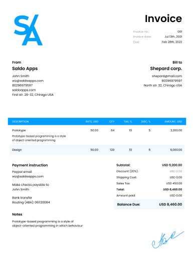 Property Management Invoice Templates Free - Edit I Download - Saldoinvoice