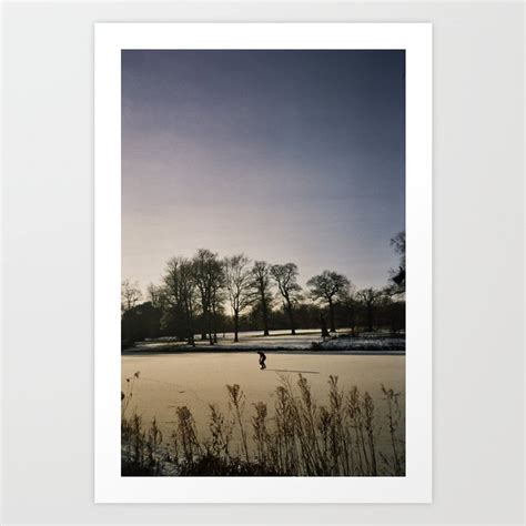 Ice Skater, Blickling Lake, Norfolk Art Print by Art of Guy Porteous | Society6