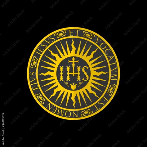 Christian symbols. Illustration of the Jesuit Order. The Society of Jesus is a religious order ...