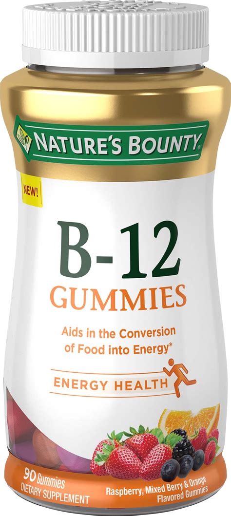 Nature's Bounty Vitamin B-12 Gummies, Multi-Flavored, 90 Ct - Walmart ...