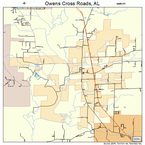 Owens Cross Roads Alabama Street Map 0157504