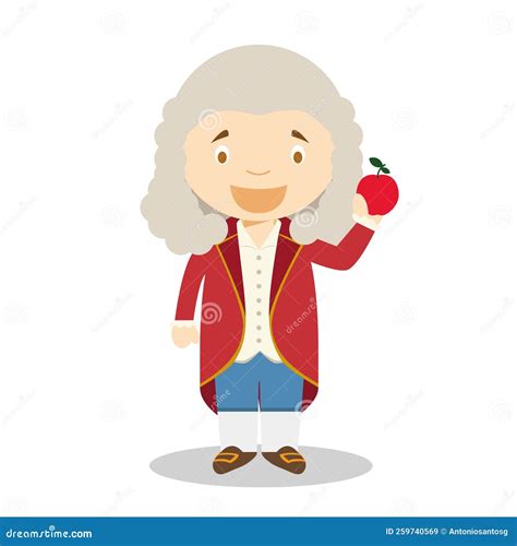 Isaac Newton Cartoon Character. Vector Illustration Stock Vector ...