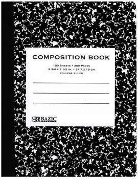 College Ruled Black Marble Composition Book | Bazic Products