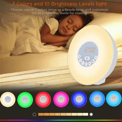 Sunrise Alarm Clock Bluetooth Speaker,Smart Wake Up Light Sleep Aid Digital Alarm Clock With ...