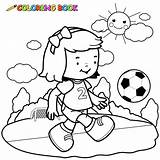 Girl Soccer Player Coloring Stock Illustrations – 106  sketch template