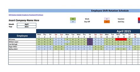 14 plantillas de horario de turnos de Dupont para cualquier empresa ...