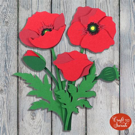 Free Poppies SVG ️ Beautiful Remembrance Day Crafts with Poppies ...