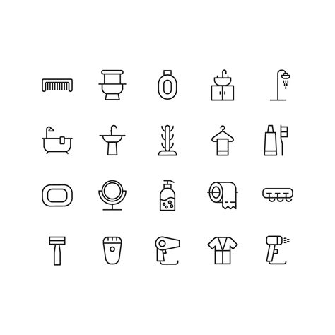 Bathroom Icon set Line Vector 2297697 Vector Art at Vecteezy