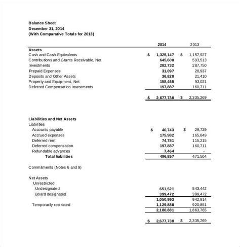 Financial Statements Templates Excel Free | DocTemplates