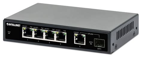 Intellinet 5-Port Gigabit Ethernet PoE+ Switch with SFP Port (561822)