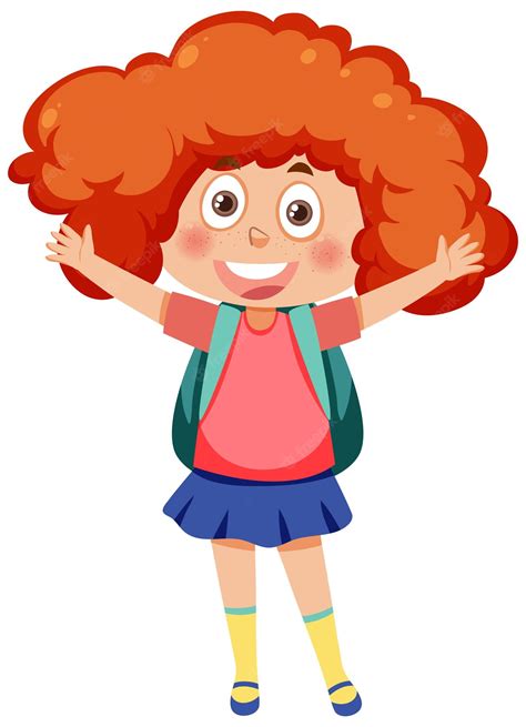 Premium Vector | Curly hair girl cartoon character