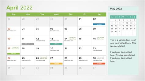 Power Point Calendar Template