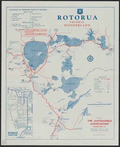 Rotorua: Thermal Wonderland - Map from 1949 : r/newzealand